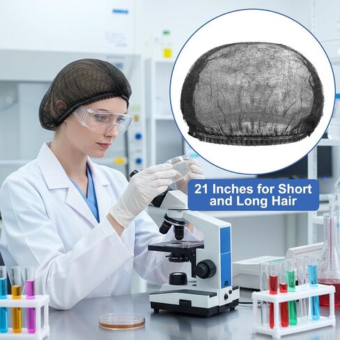500 Pcs Black Disposable Hair Nets, 21 Inch Bouffant Caps, Elastic Hair Covers for Food Service, Kitchen, Nurses, Labs in Kuwait