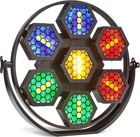 7X50W COB سداسية أضواء المسرح الرجعية RGB 63LED خلفية ستروب DMX الاسمية ضوء للمراحل، الزفاف، DJ، الطرف، النادي، ديسكو، الحدث، الكنيسة in Kuwait