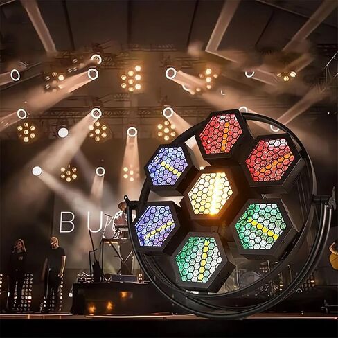 7X50W COB سداسية أضواء المسرح الرجعية RGB 63LED خلفية ستروب DMX الاسمية ضوء للمراحل، الزفاف، DJ، الطرف، النادي، ديسكو، الحدث، الكنيسة in Kuwait