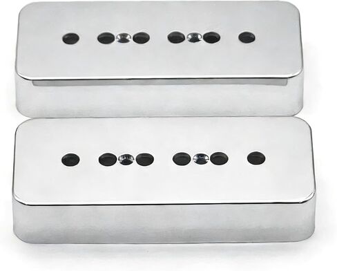 قطعتان من أغطية الالتقاط P90 - مبيت شريط الصابون 85.5 × 34.5 × 16 مم | يناسب جيتار LP وSG | خيارات تباعد القطب 50 مم (أسود) in Kuwait