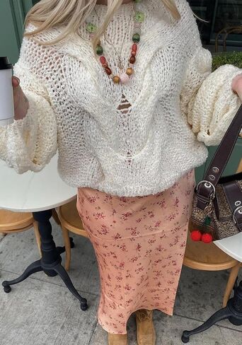 Women's Oversized Sweater Long Sleeve Pullover Sweaters Crewneck Loose Knit Jumper Top in Saudi Arabia