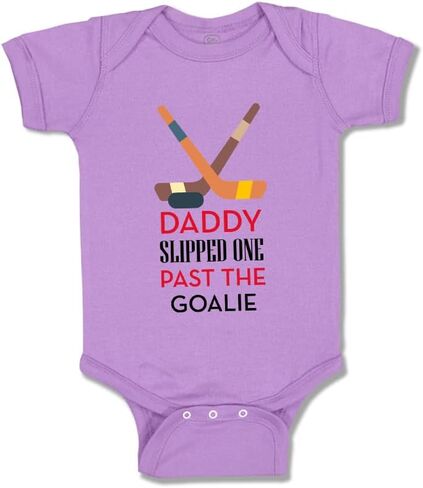 Cute Rascals Baby Bodysuit Daddy Slipped 1 past The Goalie Hockey Dad Father's Day Boy & Girl Baby Clothes Funny Cotton Lavender Design Only Newborn in Saudi Arabia