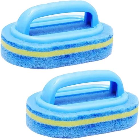 Thickened Blue Model Set Product, Multi-Functional Handheld Cleaning Sponge Brush, Suitable for Cleaning in bathrooms, Kitchens, bathtubs and Toilets. Bathtub Cleaning. Two Pieces of Combination in Kuwait