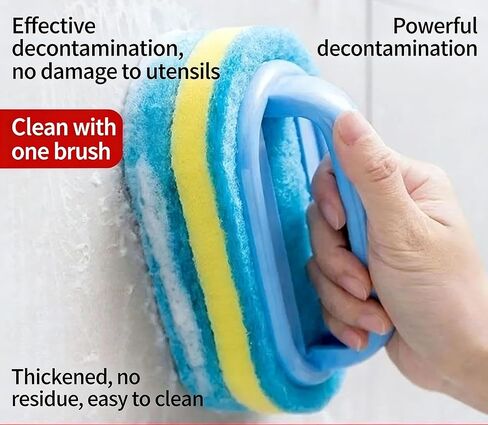 Thickened Blue Model Set Product, Multi-Functional Handheld Cleaning Sponge Brush, Suitable for Cleaning in bathrooms, Kitchens, bathtubs and Toilets. Bathtub Cleaning. Two Pieces of Combination in Kuwait