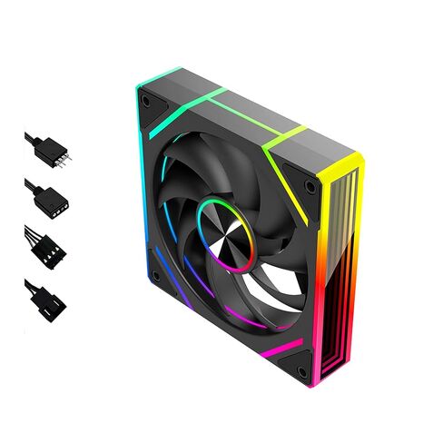 DC 120mm PC Case Cooling Fan with PWM & ARGB, Quiet Computer Case Fan 650–1800 RPM, 62 CFM High Airflow, Hydraulic Bearing, 20 dBA Silent Operation, 4-Pin PWM + 3-Pin ARGB in Kuwait