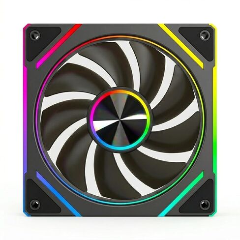 DC 120mm PC Case Cooling Fan with PWM & ARGB, Quiet Computer Case Fan 650–1800 RPM, 62 CFM High Airflow, Hydraulic Bearing, 20 dBA Silent Operation, 4-Pin PWM + 3-Pin ARGB in Kuwait