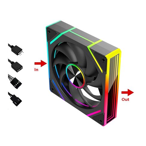 DC 120mm PC Case Cooling Fan with PWM & ARGB, Quiet Computer Case Fan 650–1800 RPM, 62 CFM High Airflow, Hydraulic Bearing, 20 dBA Silent Operation, 4-Pin PWM + 3-Pin ARGB in Kuwait