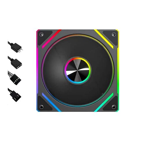 DC 120mm PC Case Cooling Fan with PWM & ARGB, Quiet Computer Case Fan 650–1800 RPM, 62 CFM High Airflow, Hydraulic Bearing, 20 dBA Silent Operation, 4-Pin PWM + 3-Pin ARGB in Kuwait