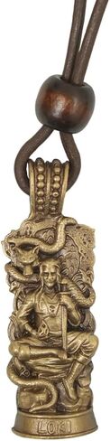 Norse Gods Pendants (Loki Pendant – The Trickster God) | Solid Brass Nordic Symbolic Necklace with Adjustable Leather Cord | Norse Mythology Jewelry for Men or Women (6.1 cm) in Saudi Arabia