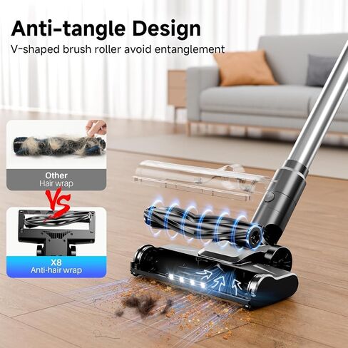 Cordless Vacuum Cleaner, Powerful Stick Vacuum Cleaner for Home with Rechargeable Battery, 6-in-1 Lightweight Handheld Vacuum, 45 Mins Runtime for Hardfloor & Carpets Pet Hair (Black) in Saudi Arabia