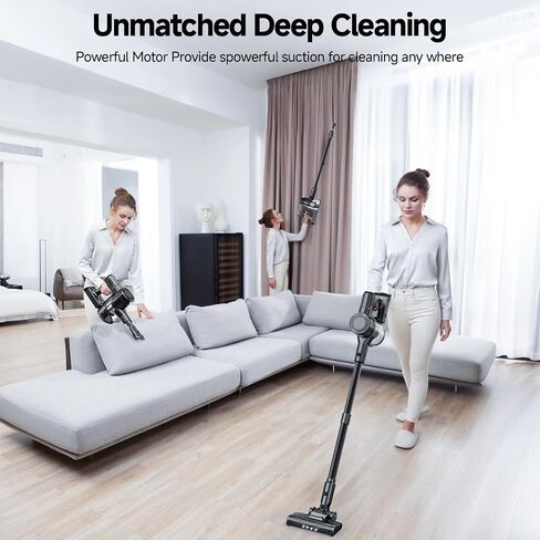 Cordless Vacuum Cleaner, Powerful Stick Vacuum Cleaner for Home with Rechargeable Battery, 6-in-1 Lightweight Handheld Vacuum, 45 Mins Runtime for Hardfloor & Carpets Pet Hair (Black) in Saudi Arabia