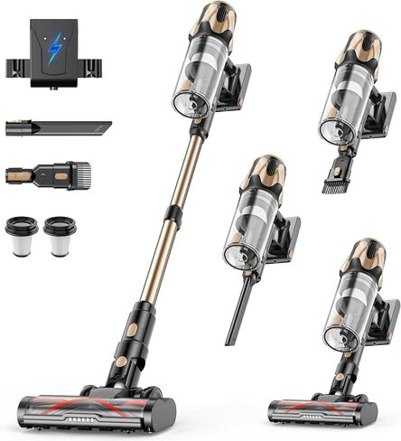 Tikom V850 Cordless Vacuum Cleaner for Home, 50000Pa/550W 70Mins Stick Vacuum with LED Touch Screen, 1.8L Dust Cup, Charging Wall Dock, Anti-Tangle, Lightweight Vacuum for Pet Hair, Hard Floor, Carpet in Saudi Arabia
