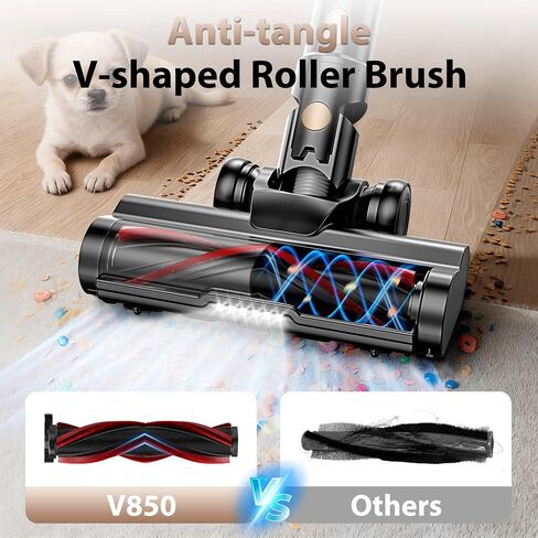 Tikom V850 Cordless Vacuum Cleaner for Home, 50000Pa/550W 70Mins Stick Vacuum with LED Touch Screen, 1.8L Dust Cup, Charging Wall Dock, Anti-Tangle, Lightweight Vacuum for Pet Hair, Hard Floor, Carpet in Saudi Arabia