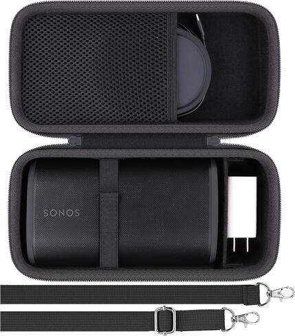 khanka Hard Travel Case for Sonos Play Bluetooth Speaker, Shockproof EVA Portable Protective Bag with Accessory Compartment for Charger，Case Only (Black) in Kuwait