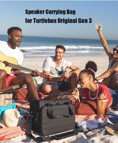 حقيبة حمل مكبر صوت محمولة لـ Turtlebox Original Gen 3، حقيبة سفر واقية للاستخدام الخارجي مع قاعدة معززة مضادة للطرف، مقبض مبطن، جيوب تخزين وحزام كتف قابل للتعديل، حقيبة فقط in Kuwait