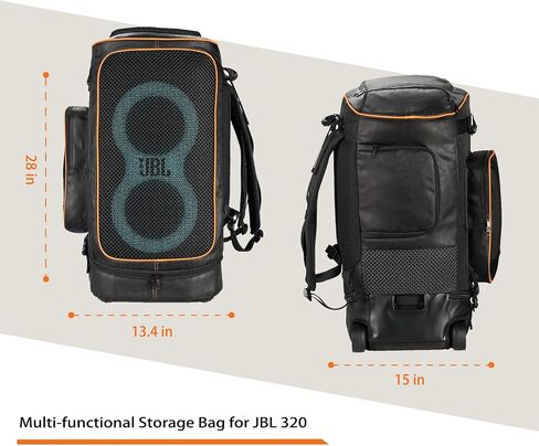 حقيبة ظهر JBL PartyBox Stage 320، حقيبة تخزين بغطاء غبار لمكبر الصوت المحمول تناسب JBL PartyBox 320، فتحة وصول للعجلة، مقاومة للماء والغبار (حقيبة فقط) in Kuwait