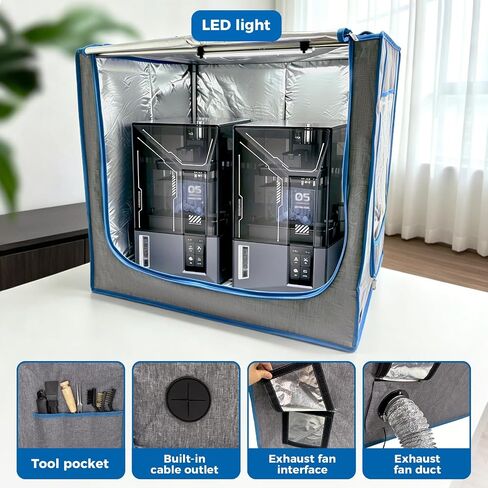 Large Size Multifunctional Tent-Style 3D Printer Enclosure with Adjustable Ventilation and LED Lights, Compatible with Anycubic Photon Mono, Elegoo Saturn/Mars Creality Halot Series Resin 3D Printers in Kuwait