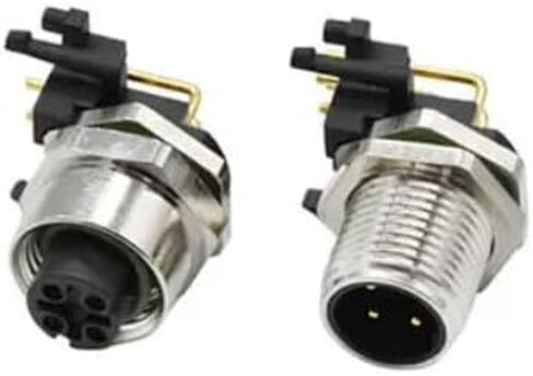 M12 PCB Aviation Plug Waterproof IP67 4 Pin Male Female 90 Degree Bent Connector Industrial Grade Welding Socket in Saudi Arabia
