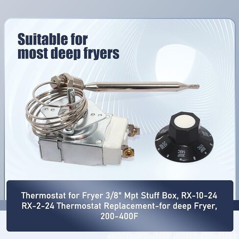 RX-2-24 Thermostat Replacement for Fryer 3/8" Mpt Stuff Box Compatible with Rx-2-24 Atosa 301030004, Robert Shaw 5300-402, Adcraft Deep Fryer 3/8" Mpt Stuff Box, Rx Series Millivolt Thermostat in Kuwait