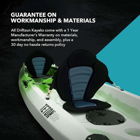 DRIFTSUN Teton 120 Hard Shell Kayak, 2 or 3 Person Sit On Top Fishing Kayak with 2 EVA Padded Seats in Saudi Arabia