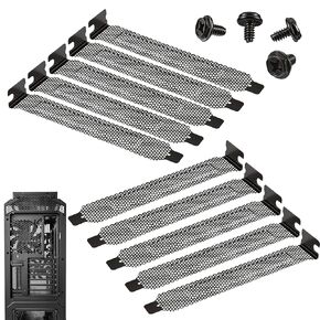 10 PCS PCI Slot Cover, Hard Steel PC Cases Ventilation Covers with Screw PC Dust Covers, Black in Saudi Arabia
