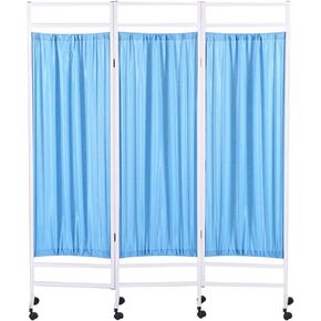 6Ft Medical Privacy Screen,3-8 Panels Mobile Privacy Screen,Folding Room Seperating Divider Temporary Fence with Wheels for Beauty Salons Clinic Office(Blue,3-Panel) in Kuwait
