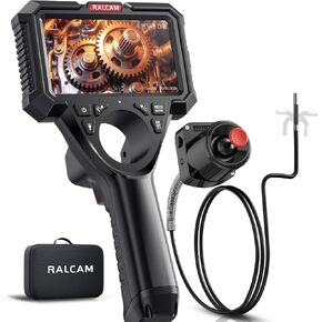 كاميرا Ralcam Industrial Borescope مع كابل ثعبان قابل للاستبدال، شاشة HD 5 بوصة، مسبار مفصل بأربعة اتجاهات وعصا تحكم من الفولاذ المقاوم للصدأ، كاميرا 6.2 مم، كابل مقاوم للماء، 5 أقدام تلقائي وأنابيب in Kuwait