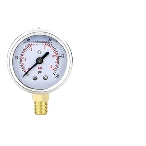 1pc 50mm(2") Pressure Gauge Glycerin Filling Brass Threaded Connection Water Gas Fuel Manometers(NPT 1-8 with Oil,0-10bar) in Kuwait