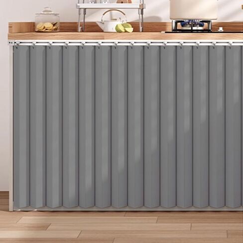 NonPunctured Closet Curtain Foldable Bathroom/Bedroom Privacy Screen Grey 80x70cm Easy Installation for Wardrobes and Cabinets in Kuwait