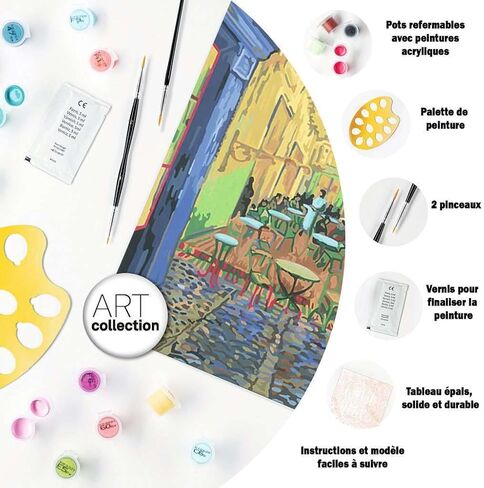 Ravensburger Van Gogh: Café Terrace at Night Paint by Numbers Kit for Adults - 23519 - Painting Arts and Crafts for Ages 14 and Up in Saudi Arabia