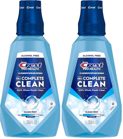 Crest Pro-Health Multi-Protection Mouthwash with CPC, Clean Mint, 1L (33.8 fl oz), Crest Mouthwash, Gingivitis Treatment in Kuwait