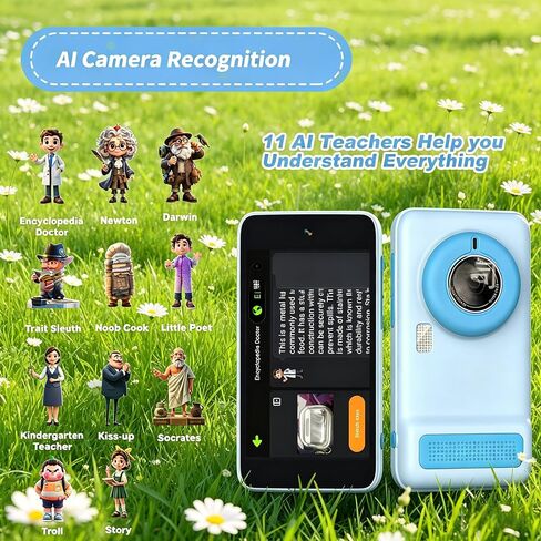 Kids AI Digital Camera with Everything Recognition, 5G/2.4G WiFi Dual Lens Camera for Girls Boys Ages 4-12, 4" Touch Screen LCD, Ideal Birthday(Blue) in Saudi Arabia