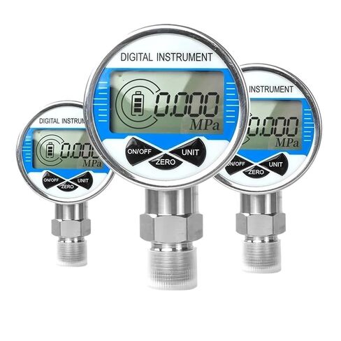 1 قطعة مقياس الضغط الرقمي LCD مقياس الضغط المياه النفط الغاز قياس ضغط الهواء 100 مللي متر الطلب M20 * 1.5 موضوع SS304 قذيفة 3 فولت الطاقة (G1-4,0-300bar) in Kuwait