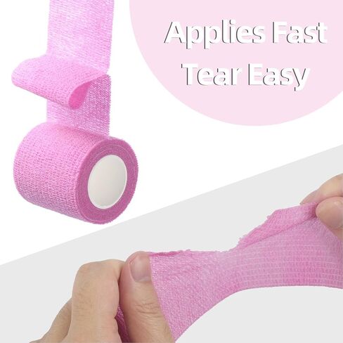 IndigoCase 6 Rolls Self Adhesive Bandage Wrap 2 Inch, Grid-Mix Color Elastic Athletic Tape, Vet Wrap, Wrist Tape, Small Bandage for Kids, Fingertip, Dog, Pets in Saudi Arabia