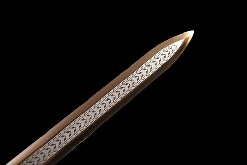 LOONGSWORD 41 "سيف الحلق الصيني المصنوع يدويًا - جيان تقليدي مصنوع من الفولاذ المنغنيز العالي، سيف كامل تانغ قابل للجمع مع غمد تنين أسود للعرض، ديكور المنزل in Kuwait