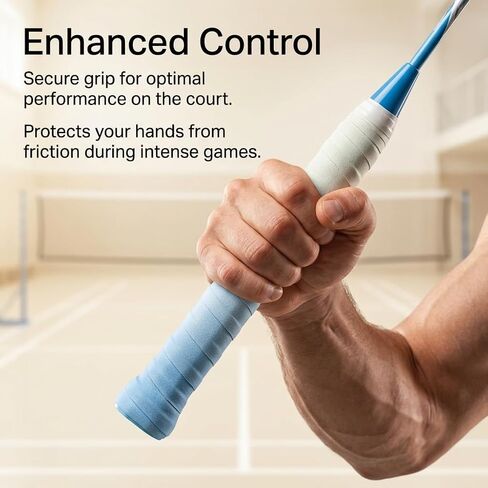 Badminton Racket Grip Tape 6 Pack - Anti Slip Flat Overgrip for Tennis Racket, Pickleball Paddle, Squash Racquet - Super Absorbent Replacement Grip Wrap Accessories in Kuwait