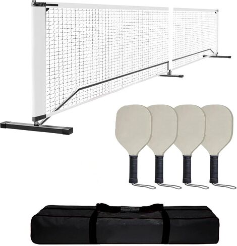 Garvee Outdoor Pickleball Net System, 22FT Regulation Net for Driveway, Backyard, Park, Beach & Camping, Heavy Duty Metal Frame, Portable, Easy Setup, Includes 4 Paddles & Carry Bag in Kuwait