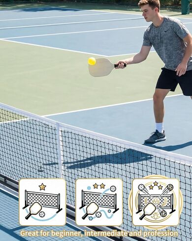 Garvee Outdoor Pickleball Net System, 22FT Regulation Net for Driveway, Backyard, Park, Beach & Camping, Heavy Duty Metal Frame, Portable, Easy Setup, Includes 4 Paddles & Carry Bag in Kuwait