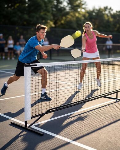 Garvee Outdoor Pickleball Net System, 22FT Regulation Net for Driveway, Backyard, Park, Beach & Camping, Heavy Duty Metal Frame, Portable, Easy Setup, Includes 4 Paddles & Carry Bag in Kuwait