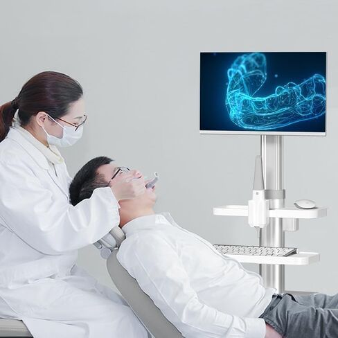 محطة عمل لطب الأسنان مزودة بحامل مسح للفم وحامل شاشة وعربة ترولي متنقلة للمختبرات والصالونات in Kuwait