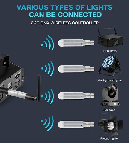 بطارية مدمجة DMX لاسلكية، جهاز استقبال DMX لاسلكي Dj 2.4G، جهاز إرسال DMX512، 5 أجهزة استقبال وجهاز إرسال واحد مع محول حقيبة لإضاءة شريط حفلات الديسكو LED in Kuwait