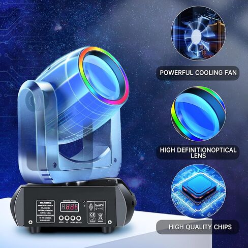 أضواء مسرح DJ برأس متحرك 250 وات، 13 Gobos 8 ألوان، DMX512 | 15 قناة، تنشيط الصوت، تأثير ستروب، أضواء الديسكو، الزفاف، عيد الميلاد، الهالوين، عيد الميلاد، الحفلات، البار، النادي in Kuwait