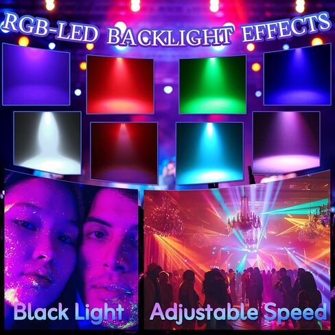 Sound Activated RGB Disco Ball Party Lights, DJ Stage Strobe Light | 64+ Light Patterns, 7-Color RGB, Multi Modes, Birthday, Christmas, Halloween, Gift, Karaoke, Bar, Home Decor, Party Decor in Kuwait