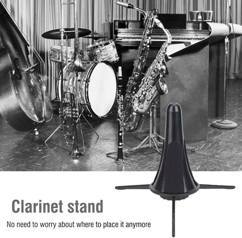 Clarinet Stand Bracket Holder Detachable Folding Tripod with Soft Pads for Wind Instrument Accessory Black in Kuwait