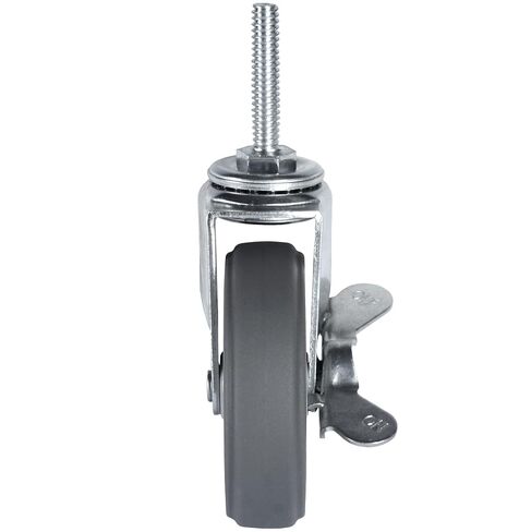 عجلات Finnhomy Caster مقاس 3 بوصات مجموعة من 4 عجلات جذعية ملولبة شديدة التحمل مقاس 5/16 بوصة - 18 × 1-1/2 عجلات صناعية مطاطية دوارة عجلات قفل لرفوف الأسلاك/الأثاث/العربات التي تحمل حمولة 720 رطلًا باللون الرمادي in Kuwait