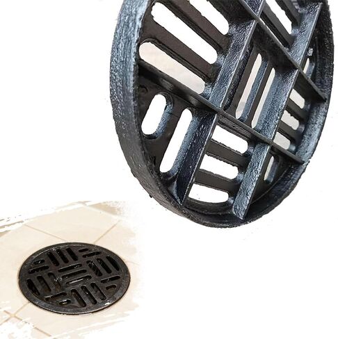 12-27in Round Cast Iron Drain Grate Cover - Outdoor Replacement Sewer Strainer for Catch Basin, Durable Drainage Solution (20x3cm - 7.8x1.2in) in Saudi Arabia