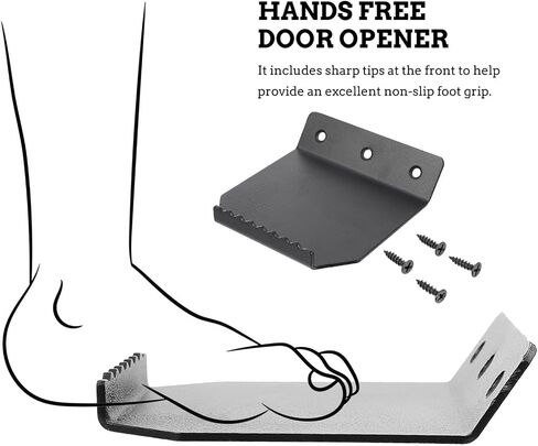 PRETYZOOM Stainless Steel Touchless Foot Door Opener, Hands-Free No Touch Toe Pull for Bathroom and Commercial Use, Sturdy Foot Operate Door Pull Pedal Safety in Kuwait