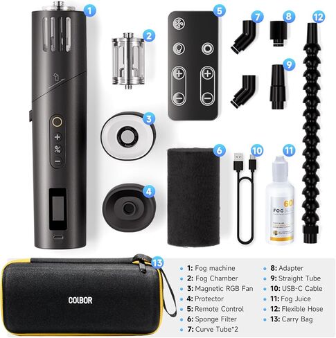 COLBOR CF5 Portable Fog Machine, 40W Mini Handheld Smoke Machine for Photography with Remote Control, Small Fogger Haze Maker for Indoor Outdoor Halloween Party Cosplay, Rechargeable Fog Machine in Saudi Arabia