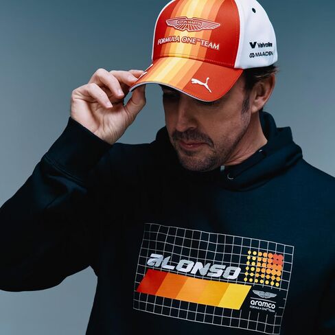 قبعة PUMA Aston Martin F1 إصدار خاص فرناندو ألونسو - أبيض - مقاس واحد | تم إطلاقه ليتزامن مع سباق الجائزة الكبرى الإسباني لعام 2026، أحدث شعارات الفرق والشركاء، مجموعة طبق الأصل مرخصة رسميًا in Kuwait