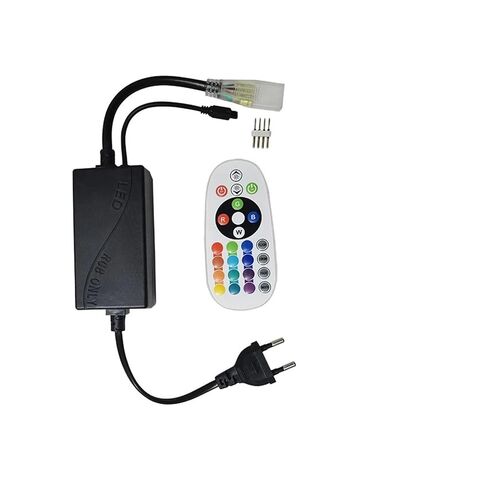 RGB LED شرائط مصباح 1000 واط التحكم عن بعد 220 فولت 16 لون أضواء 4 دبوس 11 مللي متر موصل 5050 24 مفاتيح تحكم باهتة in Kuwait